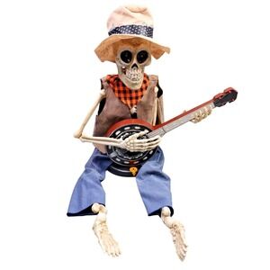 Gemmy Spooky Moods Animated Skeleton With Banjo Large Halloween Decor Figure‎
